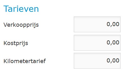 Online urenregistratie bedrijfsinstellingen voor tarieven