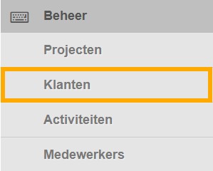Online Urenregistratie klanten aanmaken