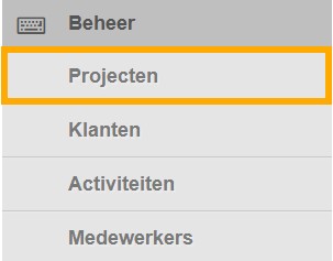 Online Urenregistratie projecten aanmaken
