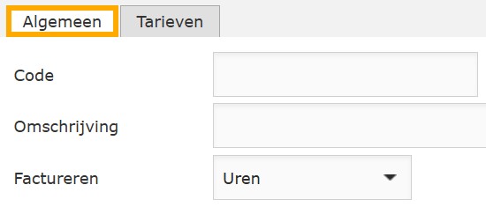 Online Urenregistratie instellen activiteit algemeen
